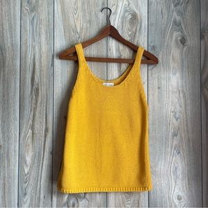 Lucky Brand mustard yellow knit tank top. Size: Medium